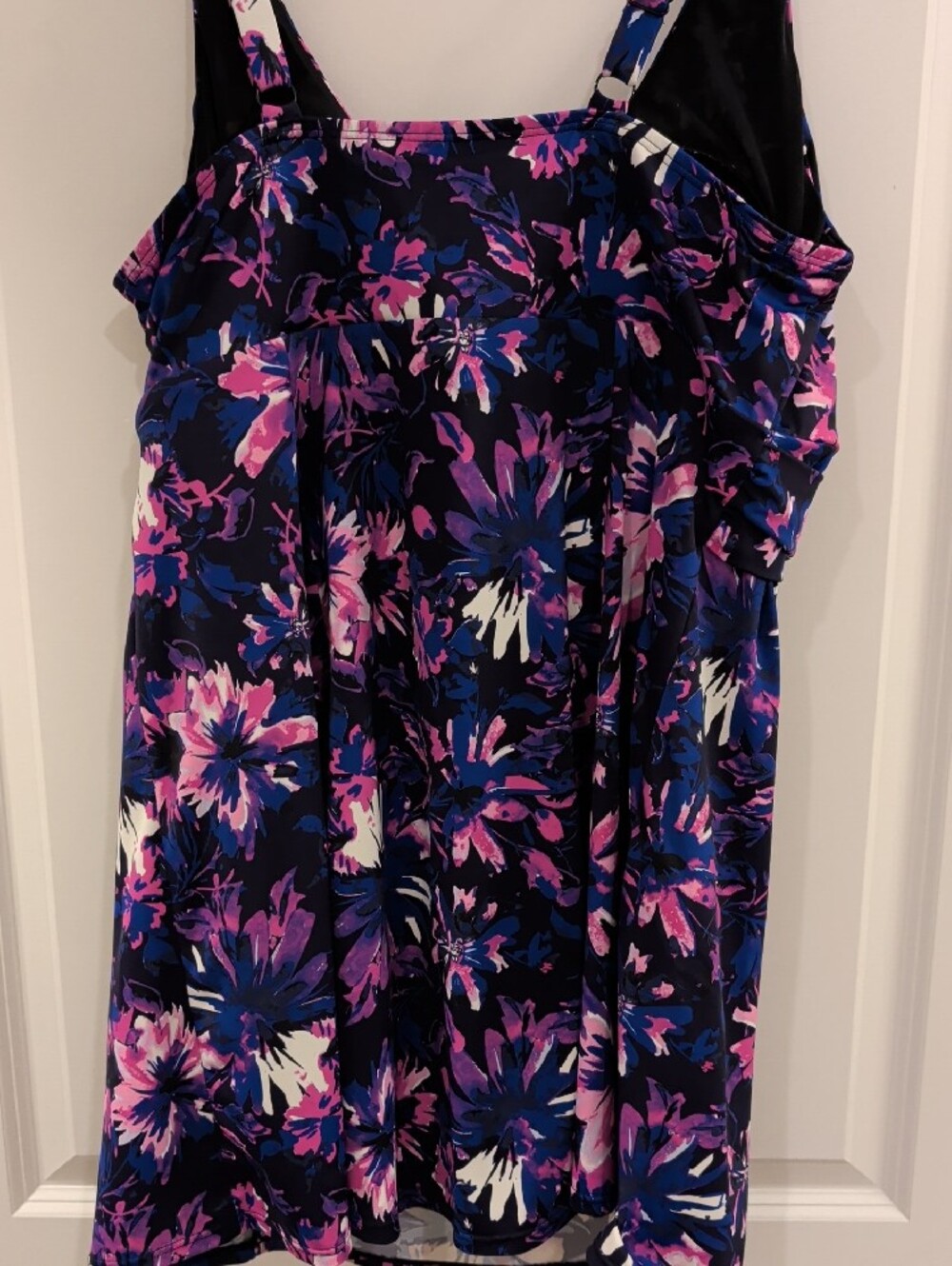 SWIMSUITS FOR ALL -Size 22 Floral One-Piece Swim Dress in Purple, Pink, Blue - Picture 7 of 16